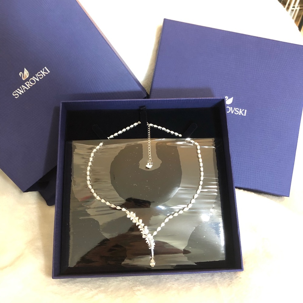 Swarovski NICE NECKLACE, WHITE, RHODIUM PLATED